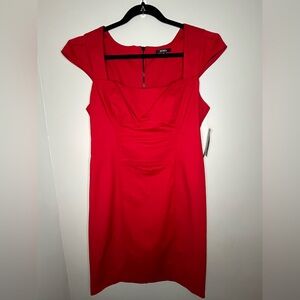 XOXO Red Square Neck Cap Sleeve Above The Knee Dress Size 13/14 NWT